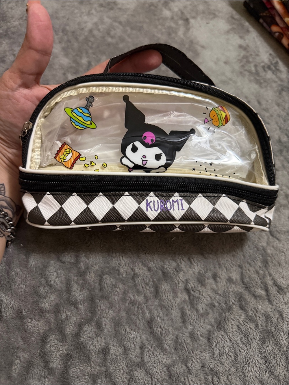 Black & White Kuku Clear Cosmetic Bag